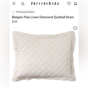 Pottery Barn| Belgium Linen Standard Sham Set of 2